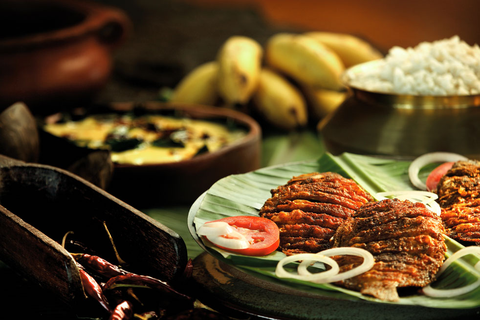 Kerala seafood cuisine cooked onboard by your personal chef;
