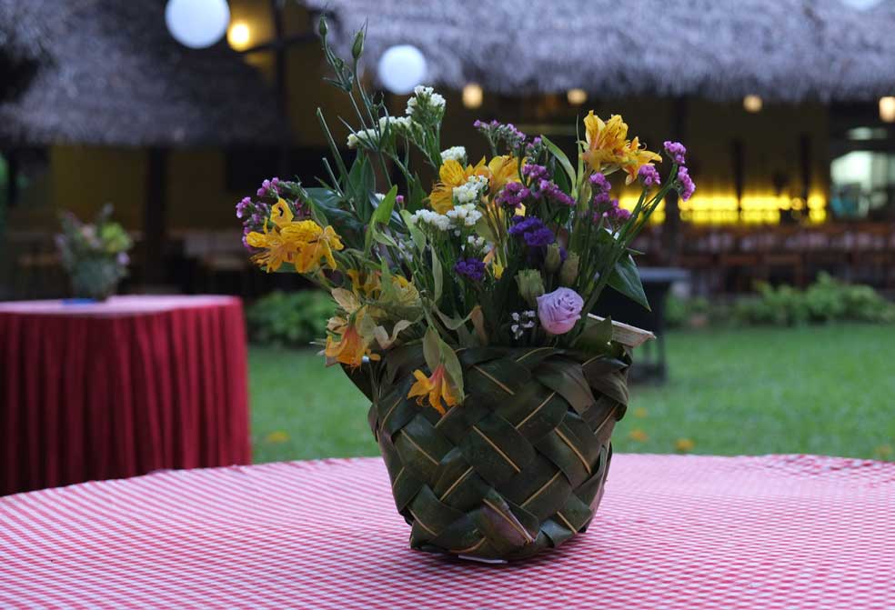 table centerpiece at xandari pearl, marari beach