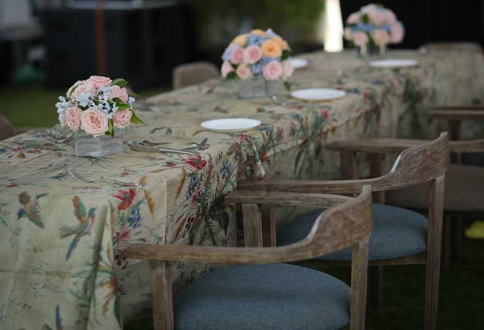 table setting for events at xandari harbour, fort kochi